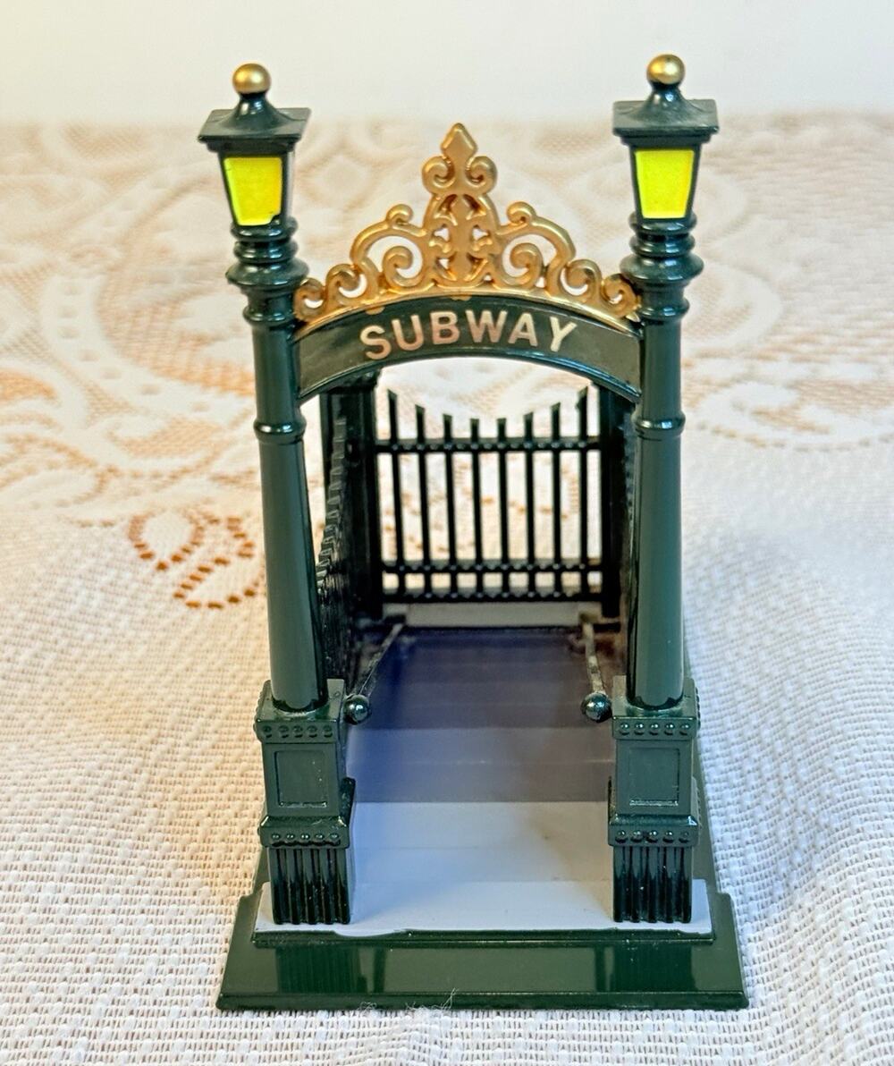 Dept 56 Heritage Village Christmas City Subway Entrance Hand Painted Metal Box